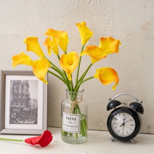<span class=keywords><strong>Lys</strong></span> Calla Artificiel de Haute Qualité en PU à Face Unique pour la Décoration Artistique et les Mariages - Product Image 4