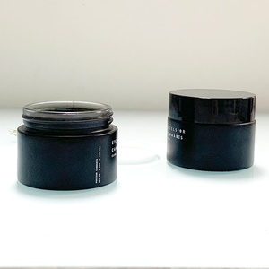 High End 20ml 30ml 50ml Wide Mouth Black Skin Care Cream Packaging Glass Jar with Golden <b>Cap</b> for Cosmetics - Product Image 4