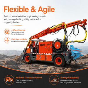 <span class=keywords><strong>Camion</strong></span> à béton projeté humide avec moteur 68000W, tension 380V, robot de projection de béton télécommandé pour tunnel - Product Image 1