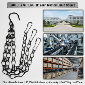 Catena per Cesto Sospeso <span class=keywords><strong>in</strong></span> <span class=keywords><strong>Ferro</strong></span> <span class=keywords><strong>Battuto</strong></span> da Esterno per Balcone e Parete, Supporto Resistente per <span class=keywords><strong>Vasi</strong></span> di Fiori - Product Image 5