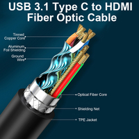 Câbles Fibre Optique AOC USB-C vers HDMI 4K 60Hz avec Mode Alt DP, 10M 20M 30M, pour Ordinateurs Portables, Téléphones vers Moniteur