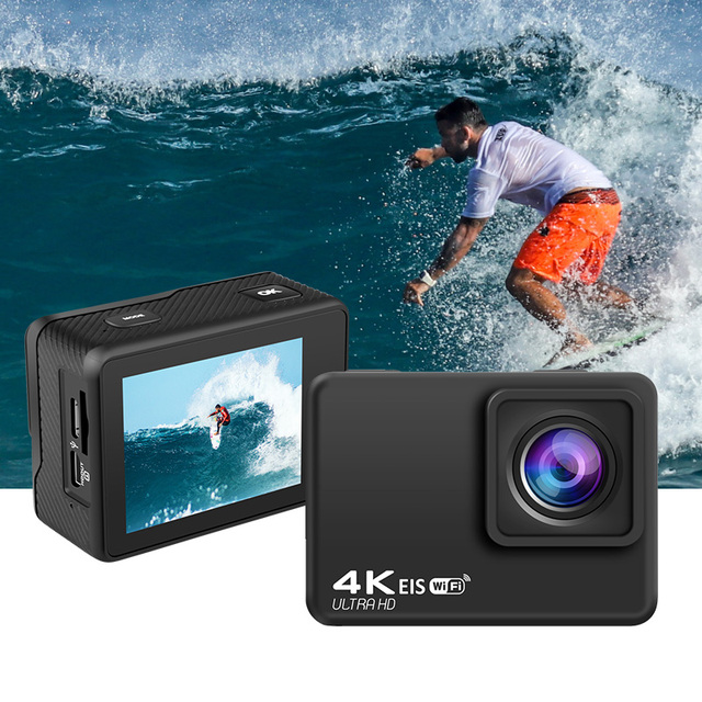 4K Action Camera HD 1080P Sports DV WiFi Video Camera 24MP Underwater Waterproof with 2.4G Remote Control with Touch Screen