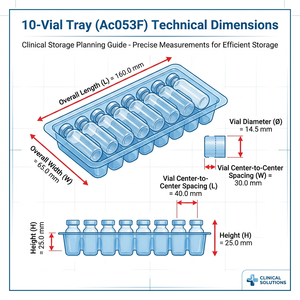 Industrial 10-Vial Pre-Trayed Bulk Storage Sets with Transparent Shrink-Wrapped Plastic Trays & 10ml Neutral Glass Vials - Product Image 2
