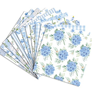 WW119 dekorasi Album foto pembuatan kartu DIY kertas khusus buku tempel motif bunga hidrangea biru muda - Product Image 4