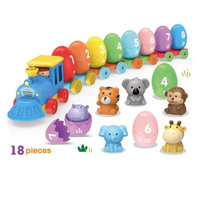 Juego de 20 Piezas de Tren de Números Montessori, Juguete de Clasificación y Emparejamiento de Animales de Granja para Niños Pequeños, Venta al por Mayor