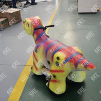 Trottinette mécanique dinosaure de dessin animé, voiture à monnayeur pour enfants, manège animal pour parc extérieur