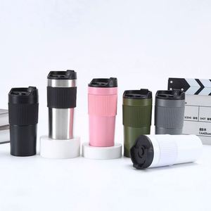 Stainless Steel French Press <b>Coffee</b> Mug with Flip Lid & <b>Filter</b> - Double Wall Insulated Travel Cup for Car, Office & Gifts - Product Image 2