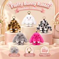 Gantungan Kunci Boneka Kelinci 18cm, Lembut, Lucu, Pom Pom, Bulu Halus, Liontin Tas, Aksesoris untuk Wanita, Anak Perempuan, Ransel, Tas Tangan, Dekorasi Mobil