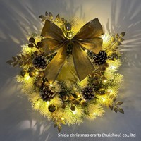 Guirlande de Noël pré-éclairée de qualité commerciale, en plastique, avec un grand nœud en poinsettia, de la marque Yiheyike SD-59, pour la maison et le jardin