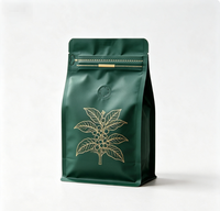 Sachet d'emballage de café à huit soudures latérales de qualité alimentaire avec valve unidirectionnelle, sachet en PET mat pour poudre de café, imprimé en héliogravure, résistant à l'humidité