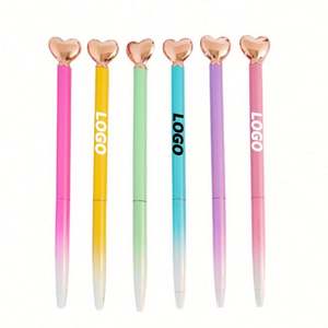 Bolígrafo Retráctil con Logotipo Personalizado - Metal Delgado, Colores Vivos, Forma de Corazón, Regalo para Oficina y Bodas, Cumpleaños - Product Image 1
