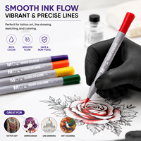 Stylo marqueur double pointe MO Tattoo pour maquillage permanent et dessin artistique, personnalisable avec logo OEM/ODM, stylo de dessin artistique coloré