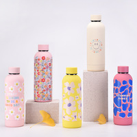 Termo de Acero Inoxidable de Boca Pequeña Estilo Americano Creativo, Botella de Agua al Vacío con Diseño de Dibujos Animados, Venta al por Mayor