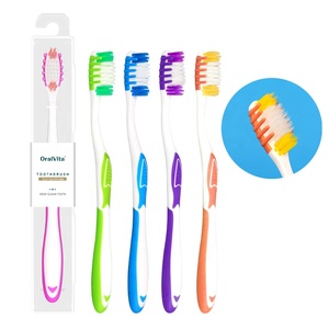 מברשת שיניים מפלסטיק עם זיפי ניילון רכים ארגונומיים, ניתנת להתאמה אישית בצבע/גודל, לניקוי עמוק לשימוש ביתי - Product Image 1