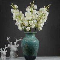 Fleurs artificielles de gladiolus et d'orchidée en EVA à toucher réaliste, haute qualité, 91 cm, blanc, pour décoration de mariage et de maison