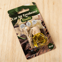 Diffuseur de parfum pour voiture de 8 ml à l'odeur de vanille avec bouchon en bois et corde de suspension, vente en gros de désodorisant pour voiture