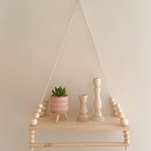 لوح سقالة مستصلحة من JUNJI ، ديكور حائط صغير ريفي بحبل من القنب معلق للتخزين المنزلي - Product Image 1