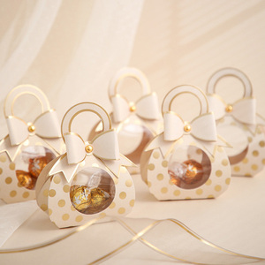 Caja de papel de regalo pequeña para fiesta de boda, recuerdo de boda, bolsa con ventana de exhibición para Chocolate Bonbon - Product Image 5