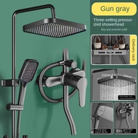Système de douche à effet pluie mural en laiton finition chromée haute pression avec barre coulissante, kit complet pour appartement et hôtel