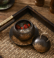 Tasse à ragoût en céramique de style japonais bol à soupe en céramique sous glaçure bol à vapeur bol à nouilles avec couvercle