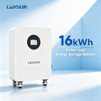 Batteries au lithium-fer-phosphate portables 51,2 V 314 Ah avec roues, 16 kWh LiFePO4, batterie solaire pour système de stockage d'énergie domestique