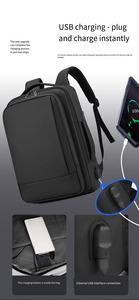 अत्यधिक व्यावहारिक ब्लैक बिजनेस बैकपैक शुरू करने के लिए यूएसबी चार्जिंग पोर्ट कुशल के साथ अत्यधिक व्यावहारिक ब्लैक बिजनेस बैकपैक - Product Image 6