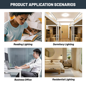 Lampe de bureau LED portable et réglable de style nordique avec abat-jour tambour, bras long, E26/E27, intensité variable pour l'étude ou le bureau - Product Image 6