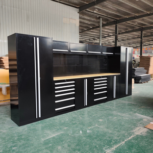 Grande armoire à outils combinée en acier pour atelier et garage Mobilier métallique Unités de garage d'atelier Établi et armoires de rangement - Product Image 1