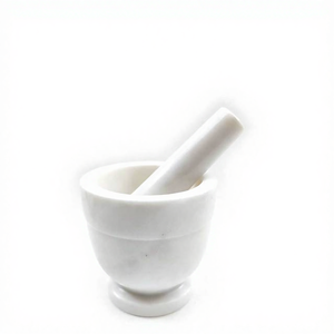 Mortero y Maja de Mármol Blanco Ecológico de Alta Calidad para Exportación de la India, 1.520 Kg, Apto para Lavavajillas, para Uso en la Cocina - Product Image 1