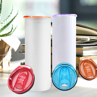 Lot de 40 couvercles de rechange étanches en plastique coloré pour gobelets skinny de 20 oz (590 ml) – 10 couleurs assorties