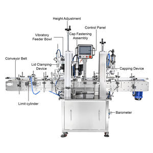Machine de bouchage automatique avec convoyeur à bande et alimentateur vibrant pour ligne de remplissage de bouteilles d'eau, de jus et de cosmétiques - Product Image 4