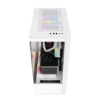 AntarcChill Full White Color Full View Mid Tower Glass Aluminum Alloy Gaming Chassis Power Supply Supporting ATX Motherboard
