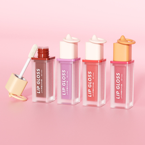 Tubos de Brillo Labial Cuadrados Personalizables de Calidad, Tubo de Lápiz Labial de Plástico Vacío para Cosméticos con Brocha y Llavero - Product Image 3