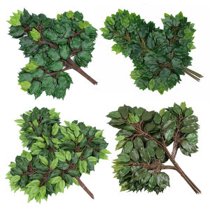 Bouquet de feuilles de banian artificielles Timo 30cm-100cm, verdure en soie pour décoration extérieure et aménagement paysager de centres commerciaux - Product Image 1