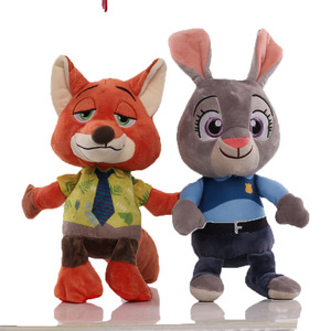 Juguetes de Peluche de Conejito Gris y Zorro de Dibujos Animados, Lindos y al por Mayor, Muñecos de Animales de Zoológico Locos de 8 Pulgadas para Máquinas de Garras - Product Image 1