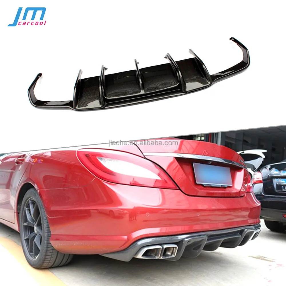 Carbon Fiber Rear Bumper Lip Spoiler For Mercedes Benz CLS Class W218 CLS350 CLS63 AMG 2011-2018 Fins Shark Style Diffuser