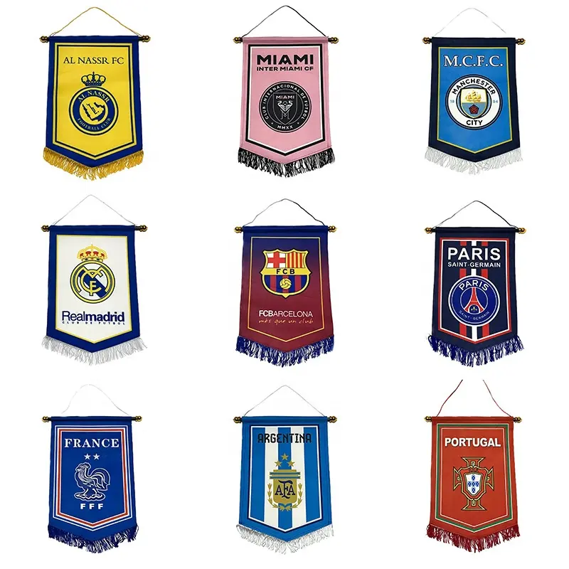 Fußball verein Flagge hängen fünf Ecken Brasilien Deutschland Chelsea Barcelona Real Madrid AC Team Flaggen