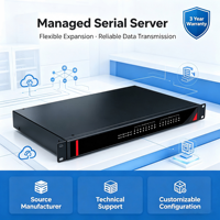 Servidor de Dispositivos Seriales de 16 Canales para Montaje en Rack, RS232/485, Ethernet 10/100/1000Base-T, 1U, 19 Pulgadas, Gateway Industrial Serial a Ethernet