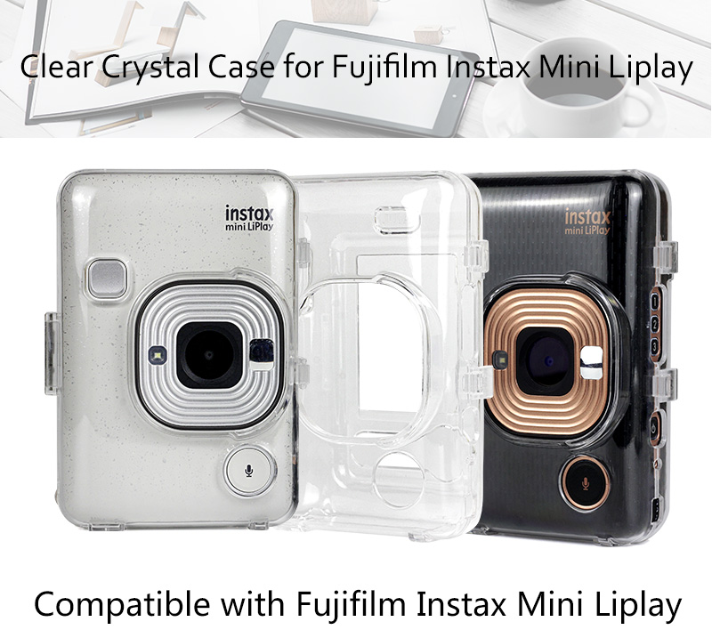 Camera Liplay Mini Caiul Fujifilm Instax, Ốp Bảo Vệ Trong Suốt Kèm Dây Đeo Tay