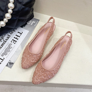 Phụ Nữ Của Mùa Hè Thời Trang Nêm Dép Non-Slip Hoa Màu Đỏ Thiết Kế Lưới Độ Dốc Tăng Độ Sáng Bên Ngoài Mặc Cho Váy Duy Nhất - Product Image 3