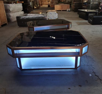 Meubles de restaurant de discothèque, canapé en cuir PU en forme de U personnalisé avec éclairage LED, table basse pour KTV, bar, salon, salle VIP
