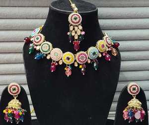 Boda India mujeres Kundan gargantilla collar joyería nupcial collar tradicional venta al por mayor personalizar joyería - Product Image 2