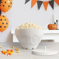 Cadeau d'Halloween : Moule à Popcorn en Silicone en Forme de Crâne pour Micro-ondes, Bols à Popcorn Pliables, Cadeau Idéal pour la Décoration de Fêtes à Domicile