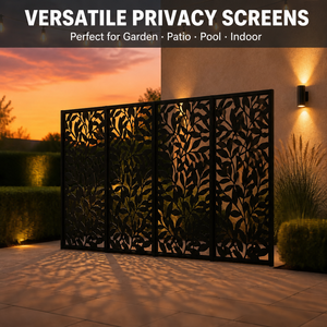 Panneaux décoratifs en aluminium découpés au <span class=keywords><strong>laser</strong></span> pour clôture de patio et piscine, motif CNC personnalisé, revêtement poudré, pour extérieur et jardin - Product Image 4