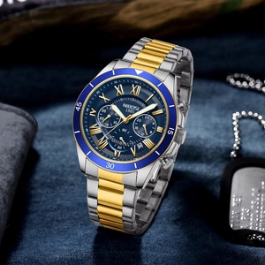 Reloj de Cuarzo de Lujo Drioshipping, Esfera de 44 mm, Estilo Ejecutivo/Moda, Aleación, Resistente al Agua, Correa de Cuero de 22 mm de Ancho - Product Image 6