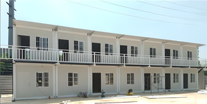 หอพักแรงงานแบบพกพา60ft โครงสร้างโครงเหล็กพร้อมมุ้งกันยุง12ห้องสำหรับที่พักอาศัยในเขตร้อนชื้น - Product Image 4