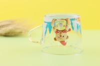 승화 전사 투명 곰돌이 유리 머그컵 11온스 손잡이형 DIY 내열 글라스 컵