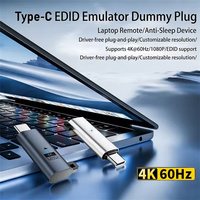 Adaptateur d'affichage virtuel USB-C 4K60Hz-1080P 120Hz, émulateur d'écran sans tête (Ghost) USB-C DDC EDID 3840x2160 60Hz