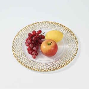 Plateau <span class=keywords><strong>de</strong></span> service rond en plastique <span class=keywords><strong>de</strong></span> 13 pouces pour <span class=keywords><strong>mariage</strong></span>, <span class=keywords><strong>anniversaire</strong></span>, fête, décoration <span class=keywords><strong>de</strong></span> table - Product Image 3