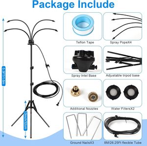 Sistema <span class=keywords><strong>de</strong></span> Nebulización <span class=keywords><strong>Vertical</strong></span> <span class=keywords><strong>de</strong></span> Baja Presión Transfronterizo para Enfriamiento <span class=keywords><strong>de</strong></span> Mascotas y Humanos, Aspersor Giratorio, Boquilla <span class=keywords><strong>de</strong></span> Riego para Flores - Product Image 4